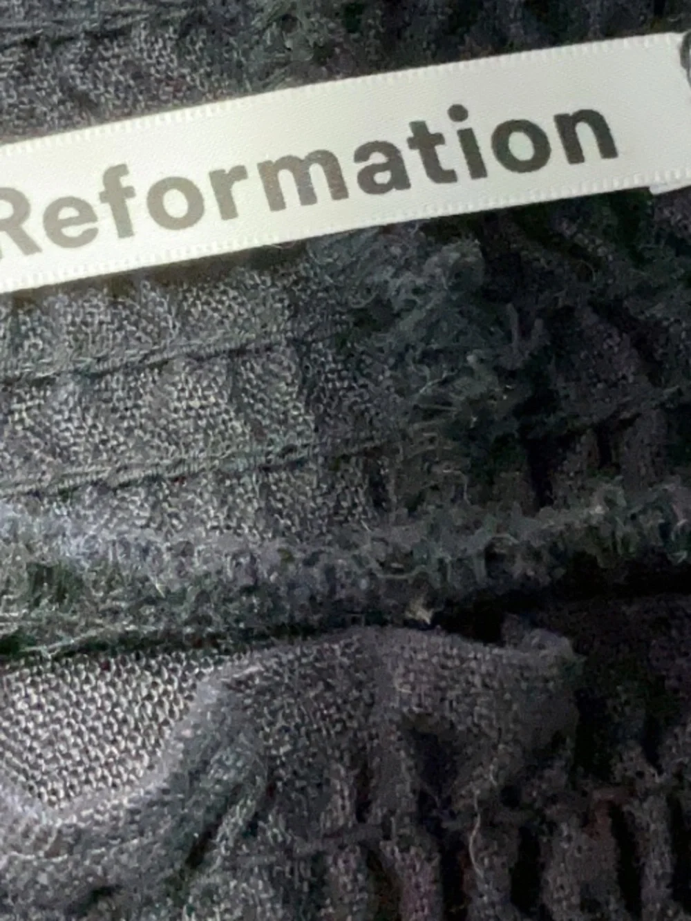 Reformation Vera Linen Pants Black Smocked Waist Wide Leg Pants Size medium